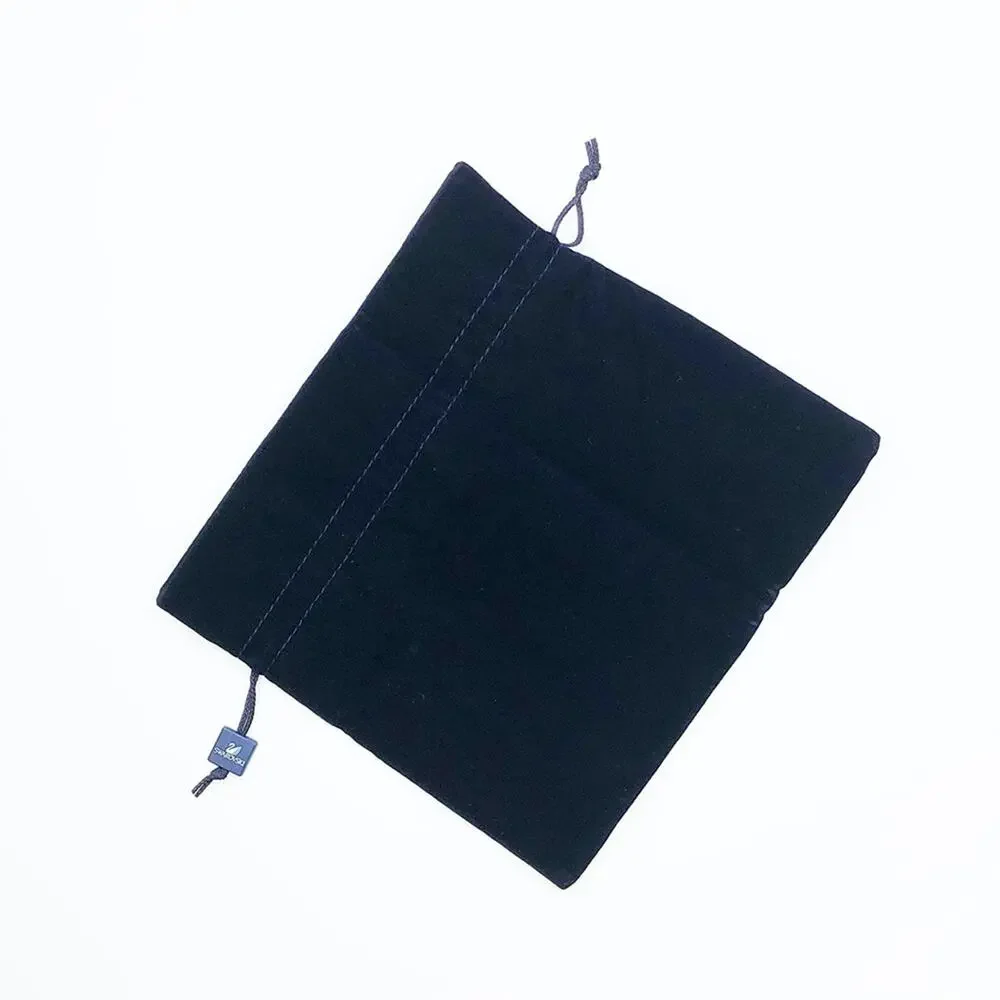 Swarovski Weighted Large Navy Blue Velvet Jewelry Pouch Drawstring Storage Bag